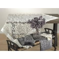 thumbnail image 2 of Fennco Styles Mondrian Embroidered Geometric Design Rectangular Table Runner (Silver, 16"x90"), 2 of 2