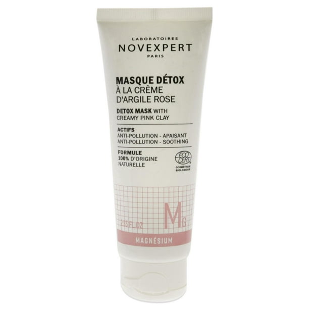 Mascarilla detox con arcilla rosa cremosa de Novexpert para unisex - Mascarilla de 2,53 oz