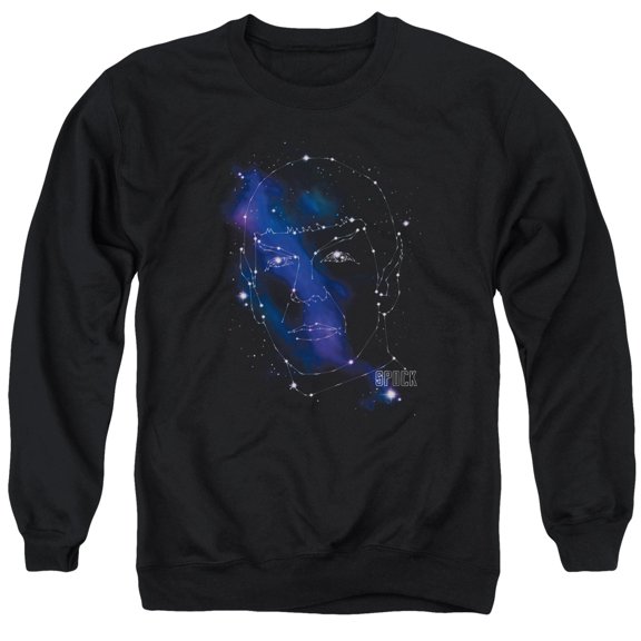 Star Trek Spock Constellations Adult Crewneck Sweatshirt Black