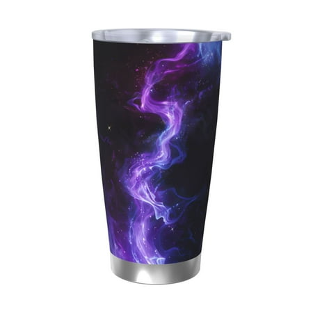 

Fuzoiu Purple And Blue Nebula Print 20oz Tumbler Stainless Steel Vacuum Insulated Car Cup Insulated Coffee Mug Travel Mug with Lid Thermal Cup for Outdoor-Without Straw