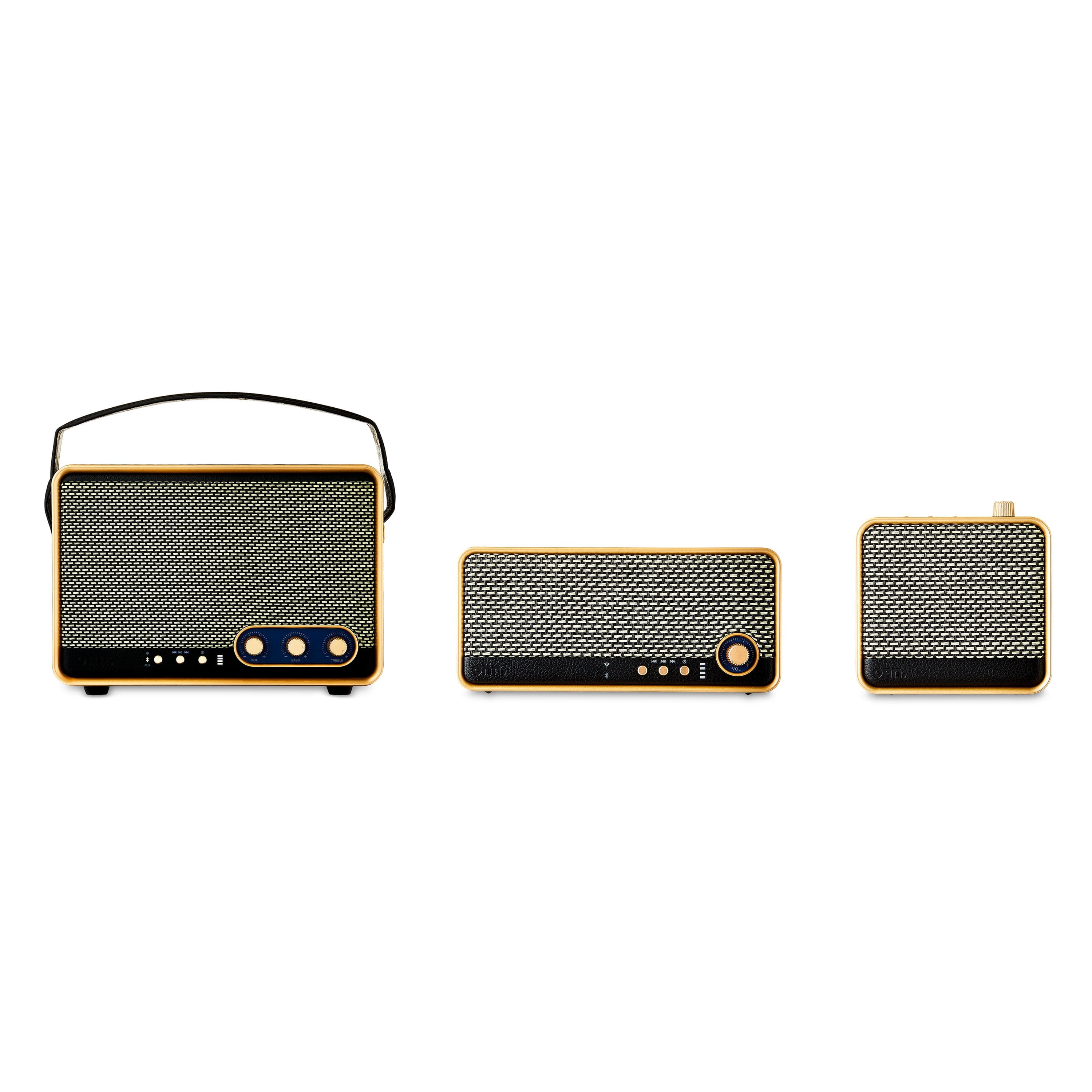 onn Small Black Multi-Room Wi-Fi Speaker with Bluetooth Technology, IP67 Waterproof