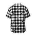 thumbnail image 7 of Kdxio Men's Hawaiian Shirt for Men Short Sleeve Shirt Black Tartan Plaid Summer Casual Holiday Beach Button Down T-Shirts, 7 of 7