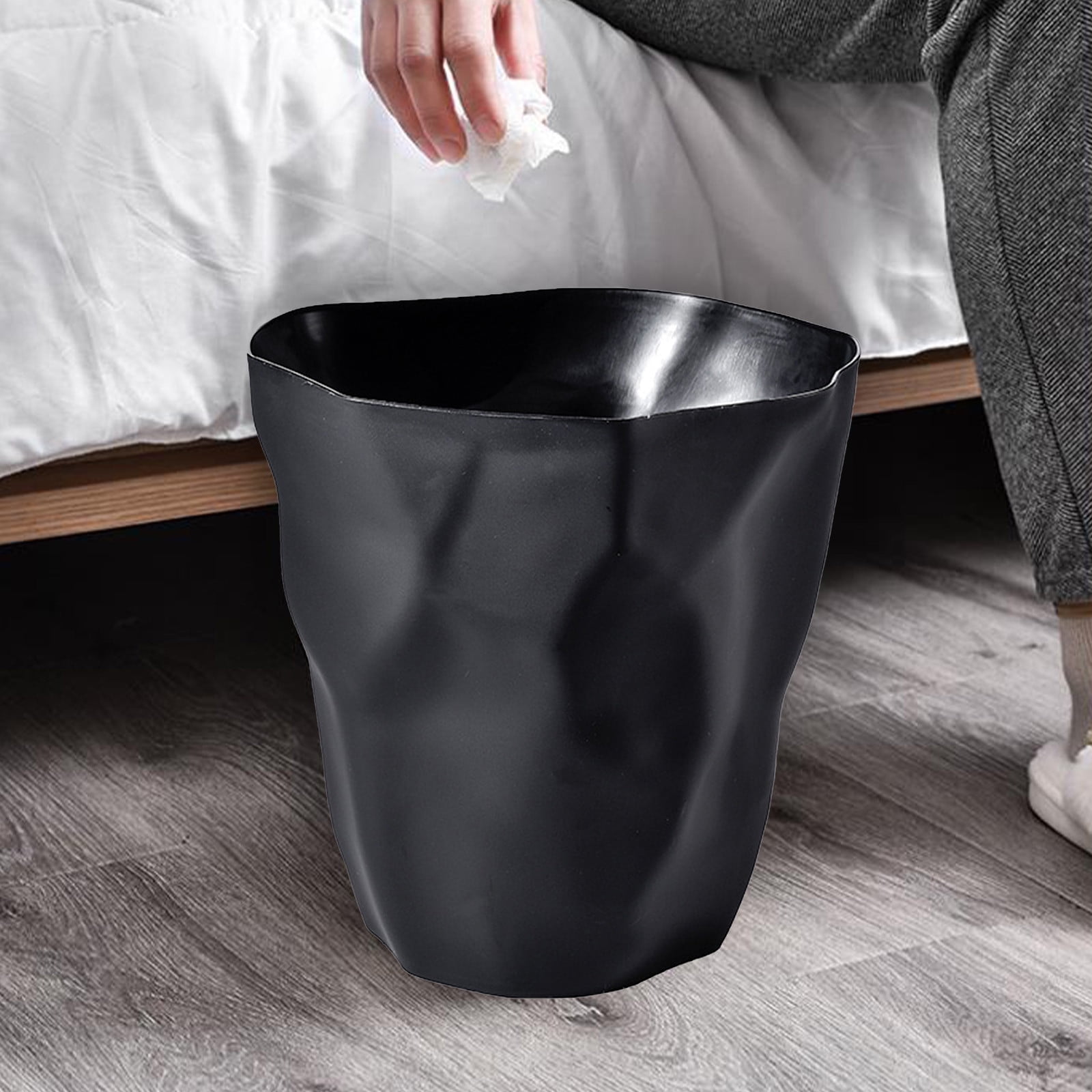 potrochi Round Plastic Bathroom Garbage Can, Plastic Wastebasket, Trash Can, Wastebasket, Garbage Bin, Trash Can for Bathroom, Bedroom, and Kids Room - Small Bathroom Trash Can