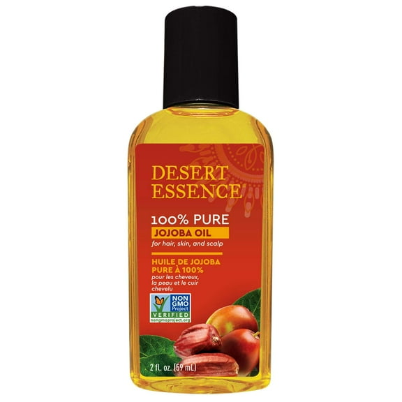 Desert Essence 100% Pure SBF3 Jojoba Oil - 2 Fl Skincare Essential Oil - Suitable For All Skin Types - No Oily Residue - May Help Prevent Flakiness - Makeup Remover - Aftershave Moisturizer