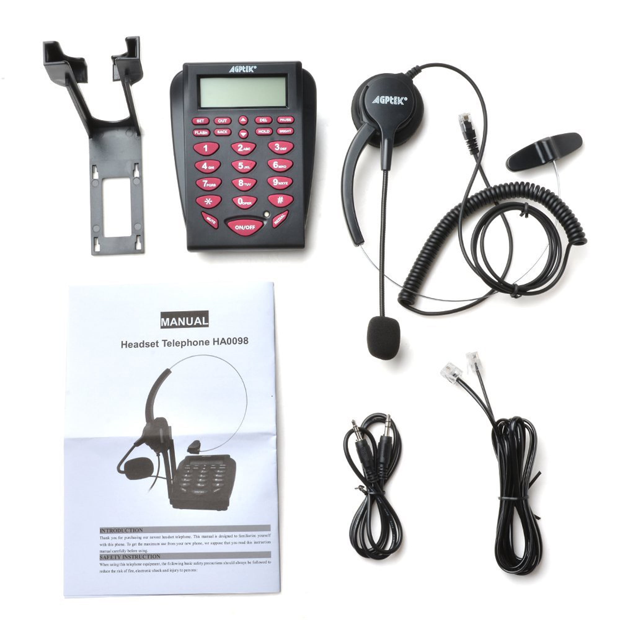 Agptek Call Center Dialpad Corded Monaural Headset Telephone Noise