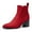 RED-SUEDE, variant on Women's Retro Elastic Chelsea Ankle Boots Fashion Low Chunky Block Heel Pointed Toe Fall Heeled Booties Shoes