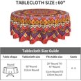 thumbnail image 4 of Mandala Red Vintage Waterproof Picnic Patio Party Round Table Cloth Cover Decorations Fabric 60 Inch Circular Tablecloth for 20-47 Inch Home Dining Room Kitchen Decor, 4 of 6