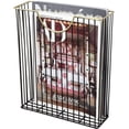 thumbnail image 1 of MyGift Art Deco Style Matte Black Metal Wire Magazine Rack with Brass Tone Rim - Wall Mounted Holder Storage Basket for Mail - Handcrafted in India, 1 of 7