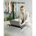 thumbnail image 2 of Bureau Pliable pour Ordinateur Portable, Support de Lit, Plateau de Service pour Petit-Déjeuner, Table Portable et Légère, Mini Table pour Tablette, Canapé, Sol - Bois, 2 of 6