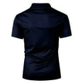 thumbnail image 5 of Yiaimeir Men's Three Button Printed Lapel Short Sleeve T-Shirt Top Streetwear,Size M-3XL, 5 of 5