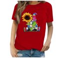 thumbnail image 1 of Pompotops T-Shirt à Manches Courtes Imprimé Tournesol pour Femmes, 1 of 5