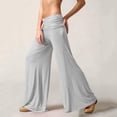 thumbnail image 4 of Coral Fold Over Yoga Pants 2026 Wide Leg Loose Fit Lounge Pant with Ruched Waist Stretchy Baggy Sports Leggings Light Gray L, 4 of 8