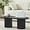 Black, variant on Oval Fluted Coffee Table, Farmhouse Wood Coffee Table Mid Century Modern Center Table Boho Living Room Tables for Living Room Office (Black, 19.69" D x 39.38" W x 13.78" H)