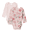 Floral/ Peach, variant on Modern Moments by Gerber Gender Neutral Super Soft Viscose Long Sleeve Bodysuits, 2-Pack, Sizes Newborn - 12 Months
