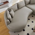 thumbnail image 5 of Modern Sectional Sofa Curved Couch, Luxury Bonded Leather Upholstered Sofa with Chaise, 124.8''  Oversized Curved Leisure Couch with  7 Pillows for Living Room, Right Chaise, Light Grey, 5 of 9