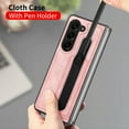 thumbnail image 4 of ELEHOLD for Samsung Galaxy Z Fold5 Luxury Leather Case,Premium Leather Slim Lightweight with Pen Slot Stylus Pen Included Shockproof Anti-Fingerprint Case for Samsung Z Fold5 2023, Pink, 4 of 9
