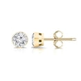 thumbnail image 1 of 14K Yellow Gold Round Lab Grown Diamond Stud Earrings (0.25cttw, G-H, VS2-SI1) Bezel-set, Push-backs by Diamond Wish, 1 of 3