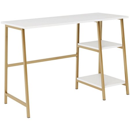 UPC: 0042666089302 | Sauder North Avenue ® Modern Desk with Open Shelves in White