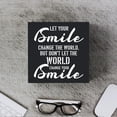 thumbnail image 4 of Zomyto 5"x5" Inspirational Wooden Box Sign Plaque Let Your Smile Change the World Wood Box Sign, 4 of 6