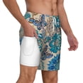 thumbnail image 3 of Picia Vintage Floral Butterflies pattern Mens Swim Trunks with Compression Liner Stretch Beach Shorts Quick Dry with Zipper Pockets No-Chafing Board Shorts-XX-Large, 3 of 9