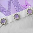 thumbnail image 4 of Manfei Purple Bow Butterfly Black Out Curtains for Children Kids Teens,Letter Monogrammed Initial M Curtains Pack of 2 (42x63 Each),Bling Glitter Bedroom Curtains,Graffiti Splash Home Decor, 4 of 6