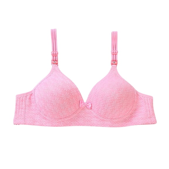 EOYWHK 1PC Bras for Women, Women's Sexy Comfortable Breathable Small Chest Gathered Side Breast Bra Small Cup Bra Thin Cotton No Steel Ring Breathable Bow Adjustable Shoulder Strap Small Cups