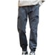 thumbnail image 2 of Pantalones largos de moda para hombre, casuales, de color sólido, con bolsillos y cremallera, cintura elástica, de poliéster., 2 of 8