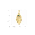 thumbnail image 2 of 14K Yellow Gold Hamsa Synthetic Turquoise Filigree Pendant Necklace with Chain for Women, 2 of 5