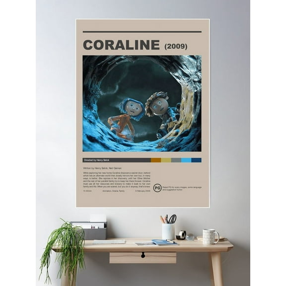 Kna Prints - Coraline (2009) Vintage Movie Poster Poster Wall Art, Modern Wall Decor For Living Room Bedroom, UNFRAMED-8x12