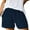 Navy, variant on QIJUNTUO ​Classic Striped Cotton Linen Casual Shorts For Women Elastic Waist Loose Fit Summer Vacation Beach Shorts​ Blue