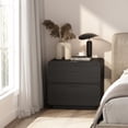 thumbnail image 2 of Chrystie Contemporary Modern 26" Nightstand in Black (2-Drawer), 2 of 10