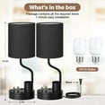 thumbnail image 5 of Black Bedside Table Lamps for Bedroom Set of 2 - Nightstand Light with AC Outlet and USB A & C for Charging, 3 Color Temperatures Desk Lamp with Pen Holder & Phone Stand for Living Room/Dorm/Office, 5 of 17