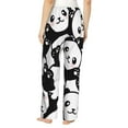 thumbnail image 3 of Junzan Seamless Pattern Cute Panda Women'S Pajama Pants Drawstring Comfy Sleep Bottoms With Pockets, 3 of 9