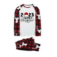 thumbnail image 5 of Lilgiuy Christmas Pajamas for Family Couples-2023 Xmas Holiday Matching Pjs Sets with Christmas Tree Deer Top and Plaid Pants for Christmas Morning Pictures (Mom), 5 of 5