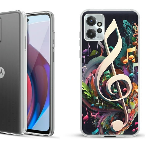 OneToughShield ® Compatible with Motorola Moto G Power 5G 2023 Fashion Phone Case - Music Notes Colorful