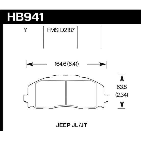 Hawk Performance Hb941y.712 Street Brake Pads Fits select: 2020 JEEP WRANGLER, 2020 JEEP GLADIATOR SPORT