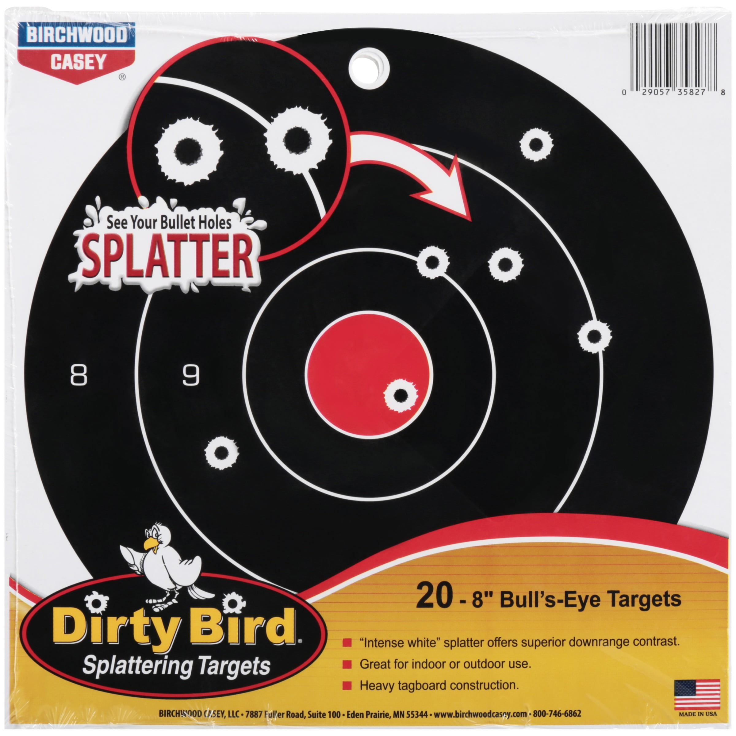 Dirty Bird® 17.25 Inch Bull's-Eye Splattering Targets Heavy Tagboard