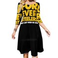 thumbnail image 1 of Forever Steelers Not Just When We Win Back Lacing Backless Dress Square Neck Dress Sweetheart Knot Flared Dress Forever, 1 of 5