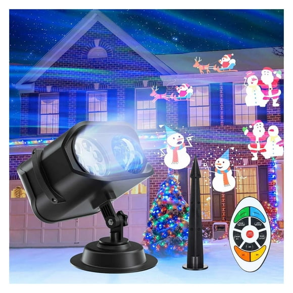 Christmas Halloween Projector Lights Outdoor 42 Patterns Waterproof Double Projector Garden Lights Christmas Decoration ,Horror scene