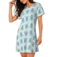 thumbnail image 2 of Balery Sea Turtle Camisón de manga corta con cuello redondo para mujer, cómodo y elegante., 2 of 6