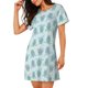 thumbnail image 2 of Fotbe Sea Turtle Bata de Dormir para Mujer con Estampado, Camisón de Algodón de Manga Corta, Ropa de Dormir Casual, 2 of 6