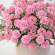 thumbnail image 5 of Bewildely Ramo de claveles artificiales, decoración de flores familiares, decoración de flores de simulación, ramo de flores falsas de seda para fiesta Flores artificiales rosado PC 1 Bewildely HA6616-04B, 5 of 6
