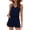 Navy Blue, variant on Women Summer Rompers Casual V-Neck Spaghetti Strap Loose Short Jumpsuit with Pockets