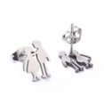 thumbnail image 3 of QQTDFG Stainless Steel Set Pendant Necklace Stud Earrings Family Silver 17" A464-default, 3 of 4