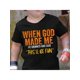 thumbnail image 1 of Boys Fashion Short Sleeve T-Shirt - Fun Lettering Print "When God Made Me" Design, Comfortable Polyester Casual Summer Top for Young Men, Teen Boys Clothing, 1 of 7