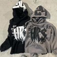 thumbnail image 2 of Sudadera con capucha Y2K Kpop Retro Street Fashion con capucha y letras estampadas con telaraña, sudadera de manga larga para hombres y mujeres, ropa, 2 of 5