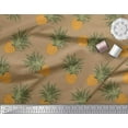 thumbnail image 3 of Soimoi Brown Velvet Fabric Pine Fruits Print Fabric by the Yard 58 Inch Wide, 3 of 3