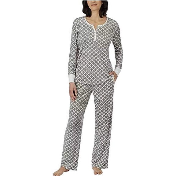 Nautica Womens 2 Piece Fleece Pajama Sleepwear Set(Mixed Grey - XXL)