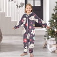 thumbnail image 6 of Ghost and Flowers Pattern One Piece Pajamas Soft Jumpsuit Cozy Sleep and Play Romper Zipper and Pockets 9-11Y, 6 of 8