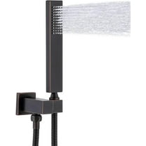 Hand-held Shower Head Set - Oil Rubbed Bronze Brass Handheld Shower Wand with Wall Mount Adjustable Elbow Holder and 59inch Long Hose - Modern Rectangle Hand Shower High Pressure
